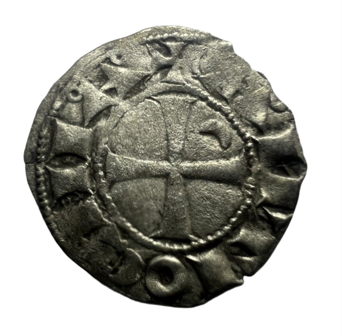 Medieval Crusader - Knight Templar Silver Denier Coin - Bohemond III (1163-1201)