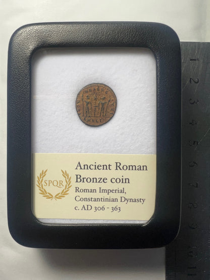 Constantinian Era Roman Coin In Display Case