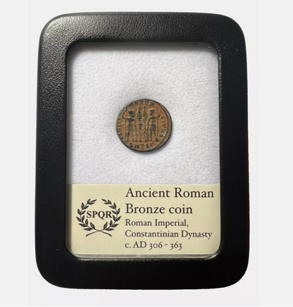 Genuine Constantinian Dynasty Ancient Roman Coin In Display Case (TOP QUALITY)