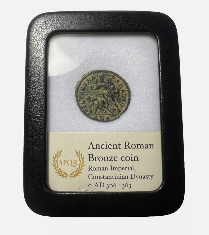 Genuine Ancient Roman Coin In Display Case - CONSTANTIUS II - Fallen Horseman -