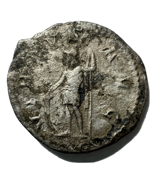 Ancient Roman Silver Coin Antoninianus (Gordian III) + Pouch!