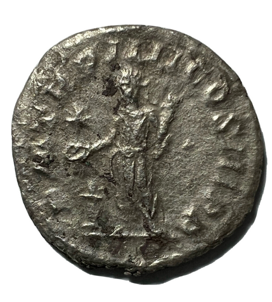 Ancient Roman Silver Coin Denarius Restored (Elagabalus)+ Pouch!