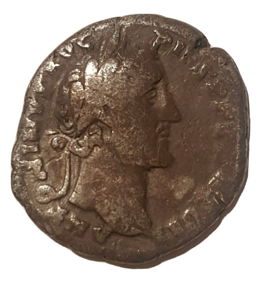 Antoninus Pius silver Denarius + Pouch