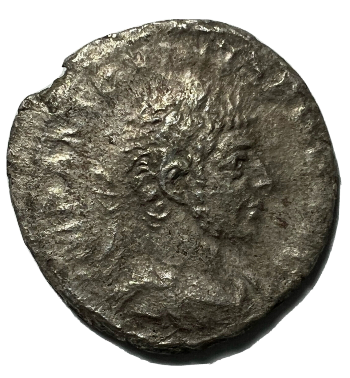 Ancient Roman Silver Coin Denarius Restored (Elagabalus)+ Pouch!