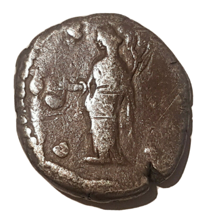 Antoninus Pius silver Denarius + Pouch