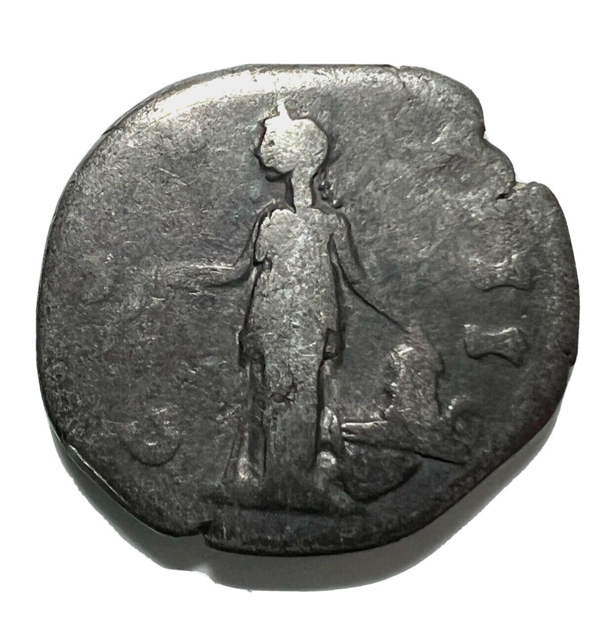 Ancient Roman Silver Denarius (Antoninus Pius) + POUCH!