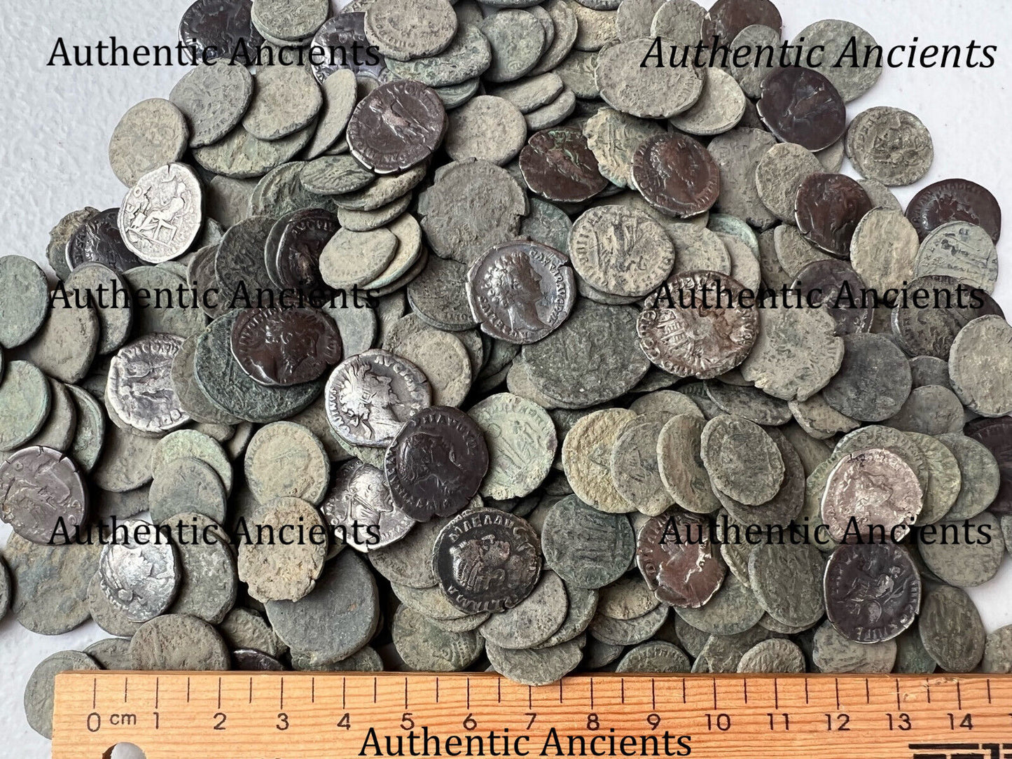 10x Uncleaned Ancient Roman Coins (Silver coin included) + Cleaning Tool